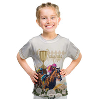 Australia Cup Caulfield Horse Racing Kid T Shirt Champion Trophy Mix White Roses - Wonder Print Shop