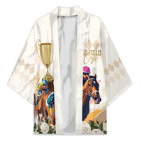 Australia Cup Caulfield Horse Racing Kimono Champion Trophy Mix White Roses - Wonder Print Shop