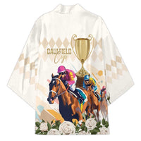 Australia Cup Caulfield Horse Racing Kimono Champion Trophy Mix White Roses - Wonder Print Shop