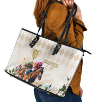 Australia Cup Caulfield Horse Racing Leather Tote Bag Champion Trophy Mix White Roses - Wonder Print Shop