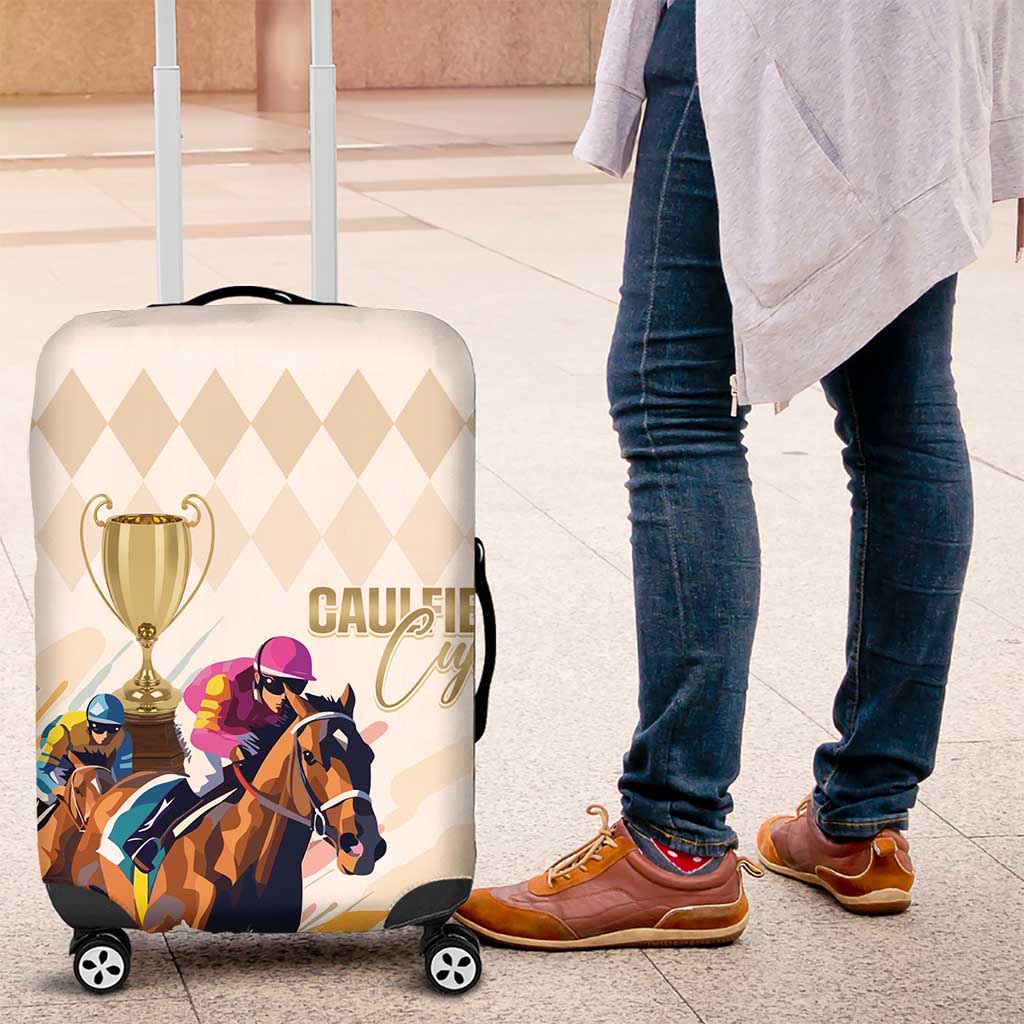 Australia Cup Caulfield Horse Racing Luggage Cover Champion Trophy Mix White Roses - Wonder Print Shop
