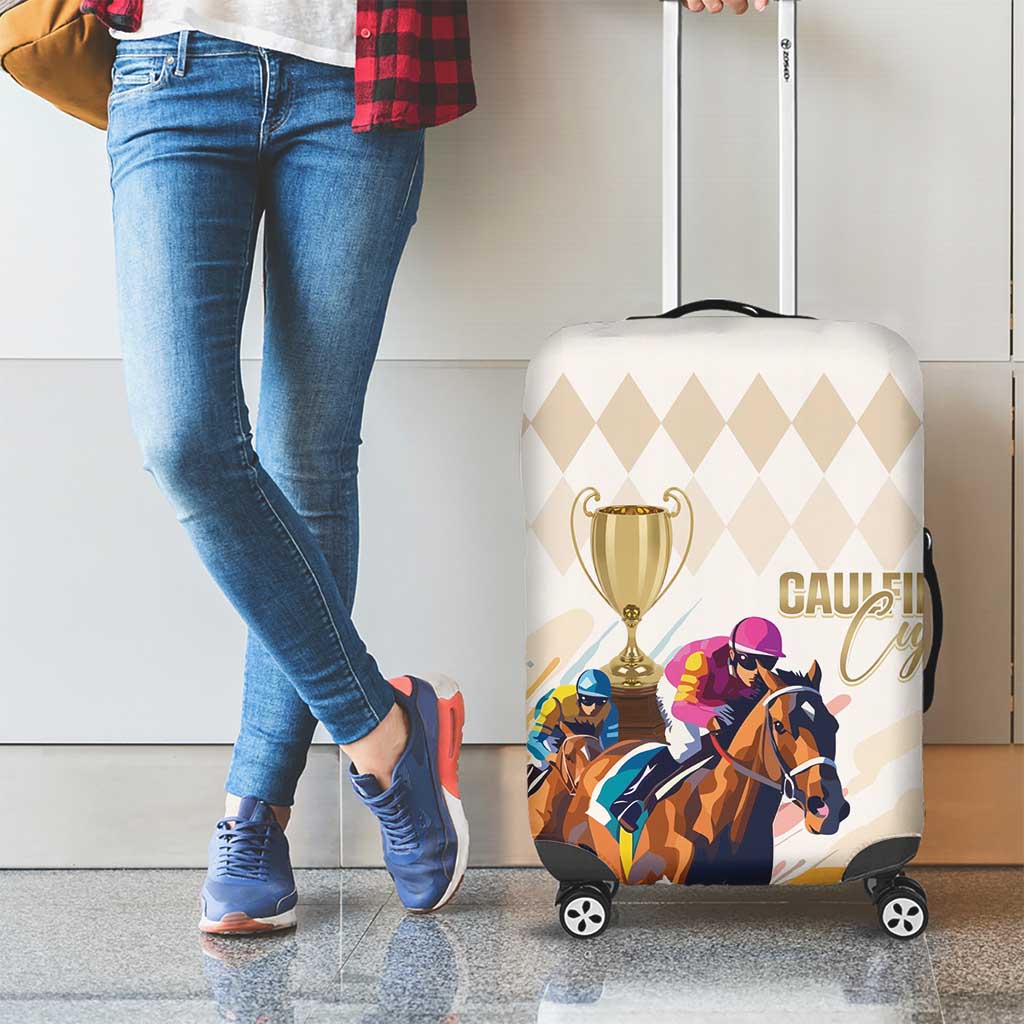 Australia Cup Caulfield Horse Racing Luggage Cover Champion Trophy Mix White Roses - Wonder Print Shop