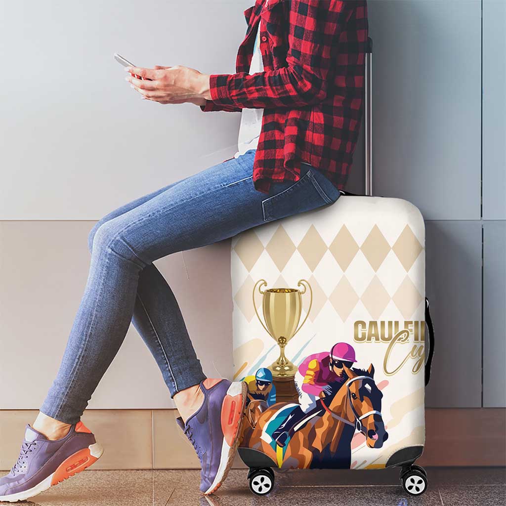Australia Cup Caulfield Horse Racing Luggage Cover Champion Trophy Mix White Roses - Wonder Print Shop