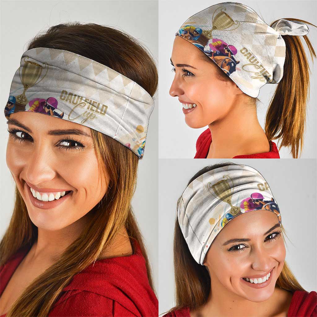 Australia Cup Caulfield Horse Racing Neck Gaiter Champion Trophy Mix White Roses - Wonder Print Shop