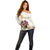 Australia Cup Caulfield Horse Racing Off Shoulder Sweater Champion Trophy Mix White Roses - Wonder Print Shop