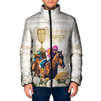 Australia Cup Caulfield Horse Racing Padded Jacket Champion Trophy Mix White Roses - Wonder Print Shop