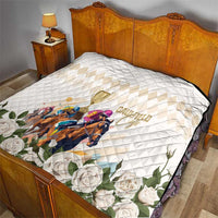 Australia Cup Caulfield Horse Racing Quilt Champion Trophy Mix White Roses - Wonder Print Shop