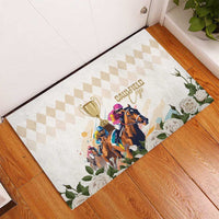 Australia Cup Caulfield Horse Racing Rubber Doormat Champion Trophy Mix White Roses - Wonder Print Shop