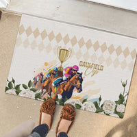 Australia Cup Caulfield Horse Racing Rubber Doormat Champion Trophy Mix White Roses - Wonder Print Shop