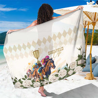 Australia Cup Caulfield Horse Racing Sarong Champion Trophy Mix White Roses - Wonder Print Shop