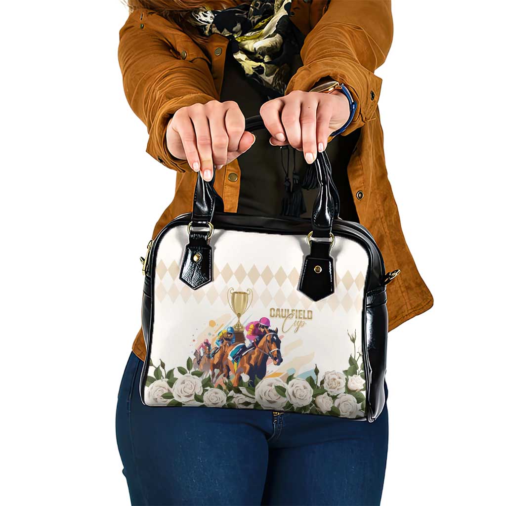 Australia Cup Caulfield Horse Racing Shoulder Handbag Champion Trophy Mix White Roses - Wonder Print Shop