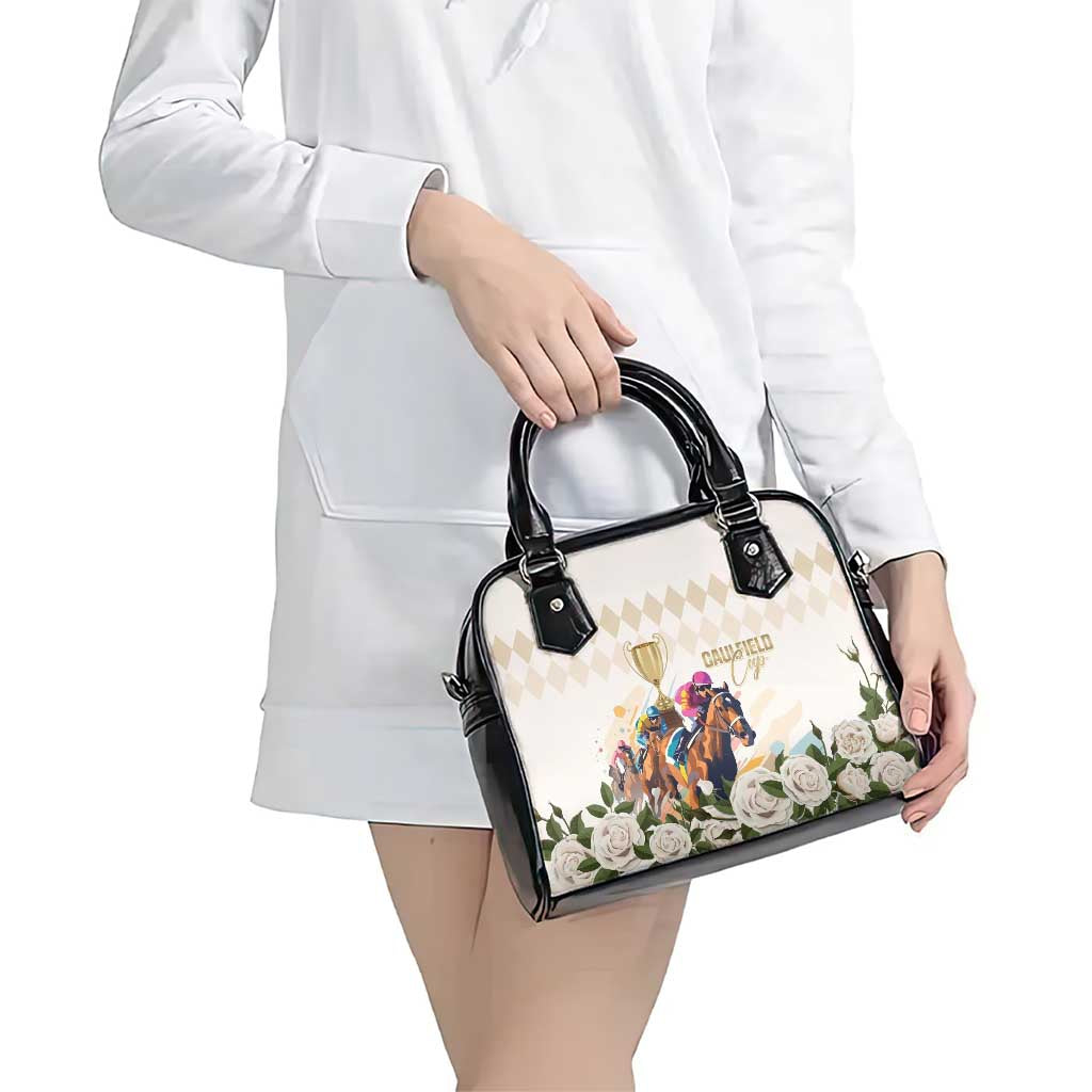 Australia Cup Caulfield Horse Racing Shoulder Handbag Champion Trophy Mix White Roses - Wonder Print Shop