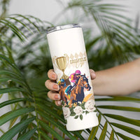 Australia Cup Caulfield Horse Racing Skinny Tumbler Champion Trophy Mix White Roses - Wonder Print Shop