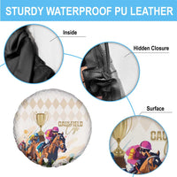 Australia Cup Caulfield Horse Racing Spare Tire Cover Champion Trophy Mix White Roses - Wonder Print Shop