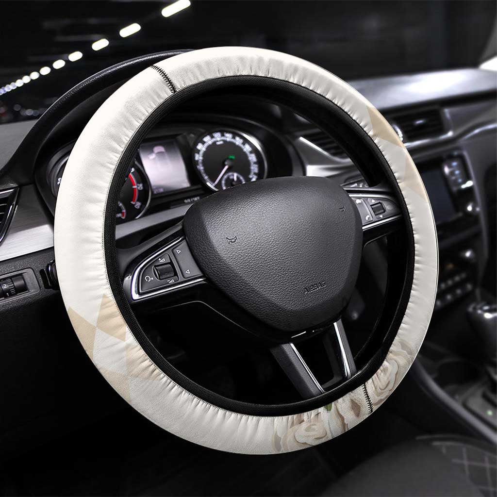 Australia Cup Caulfield Horse Racing Steering Wheel Cover Champion Trophy Mix White Roses - Wonder Print Shop