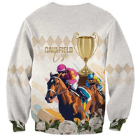 Australia Cup Caulfield Horse Racing Sweatshirt Champion Trophy Mix White Roses - Wonder Print Shop