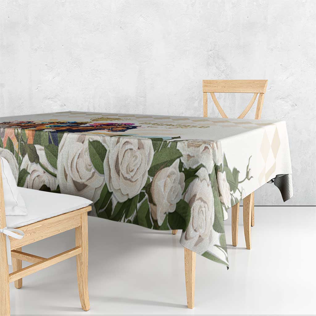Australia Cup Caulfield Horse Racing Tablecloth Champion Trophy Mix White Roses - Wonder Print Shop
