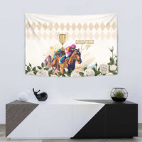 Australia Cup Caulfield Horse Racing Tapestry Champion Trophy Mix White Roses - Wonder Print Shop
