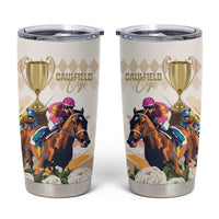 Australia Cup Caulfield Horse Racing Tumbler Cup Champion Trophy Mix White Roses - Wonder Print Shop