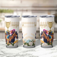 Australia Cup Caulfield Horse Racing Tumbler Cup Champion Trophy Mix White Roses - Wonder Print Shop