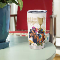 Australia Cup Caulfield Horse Racing Tumbler Cup Champion Trophy Mix White Roses - Wonder Print Shop