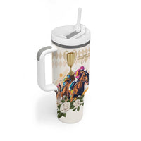 Australia Cup Caulfield Horse Racing Tumbler With Handle Champion Trophy Mix White Roses - Wonder Print Shop