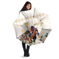 Australia Cup Caulfield Horse Racing Umbrella Champion Trophy Mix White Roses - Wonder Print Shop