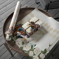Australia Cup Caulfield Horse Racing Wrapping Paper Champion Trophy Mix White Roses - Wonder Print Shop