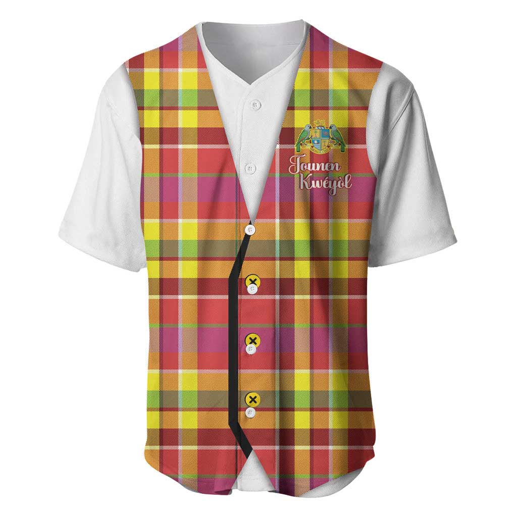 Personalized Dominica Creole Day Baseball Jersey Jounen Kweyol Red Madras Proud - Wonder Print Shop