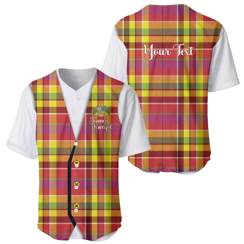 Personalized Dominica Creole Day Baseball Jersey Jounen Kweyol Red Madras Proud - Wonder Print Shop