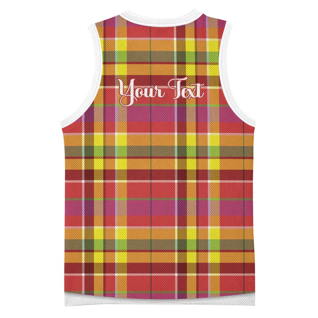 Personalized Dominica Creole Day Basketball Jersey Jounen Kweyol Red Madras Proud - Wonder Print Shop