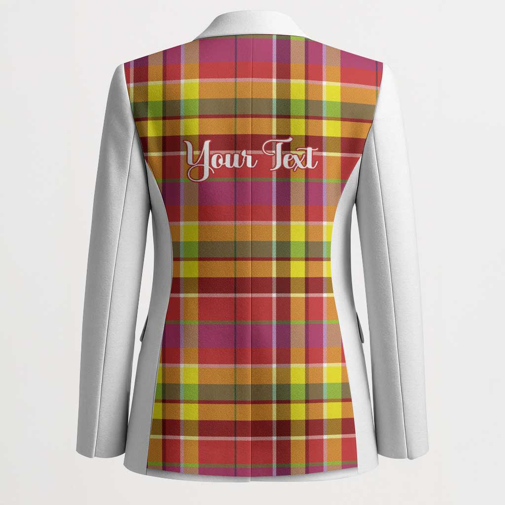 Personalized Dominica Creole Day Blazer Jounen Kweyol Red Madras Proud - Wonder Print Shop