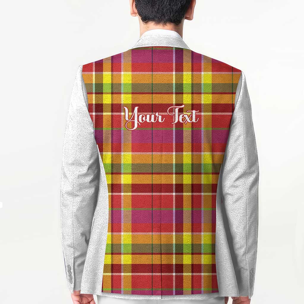 Personalized Dominica Creole Day Blazer Jounen Kweyol Red Madras Proud - Wonder Print Shop