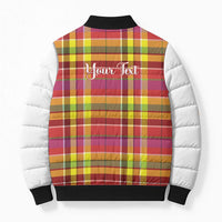 Personalized Dominica Creole Day Bomber Puffer Jacket Jounen Kweyol Red Madras Proud - Wonder Print Shop