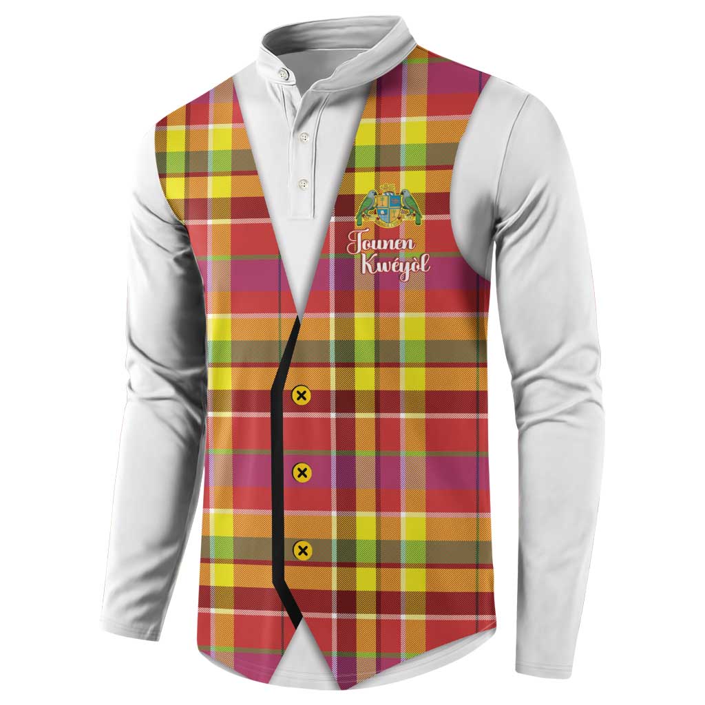 Personalized Dominica Creole Day Button Sweatshirt Jounen Kweyol Red Madras Proud - Wonder Print Shop