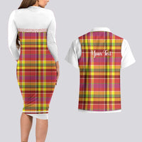 Personalized Dominica Creole Day Couples Matching Long Sleeve Bodycon Dress and Hawaiian Shirt Jounen Kweyol Red Madras Proud - Wonder Print Shop