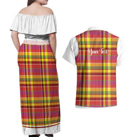 Personalized Dominica Creole Day Couples Matching Off Shoulder Maxi Dress and Hawaiian Shirt Jounen Kweyol Red Madras Proud - Wonder Print Shop