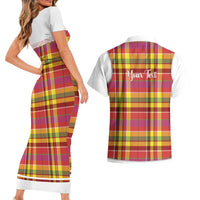 Personalized Dominica Creole Day Couples Matching Short Sleeve Bodycon Dress and Hawaiian Shirt Jounen Kweyol Red Madras Proud - Wonder Print Shop