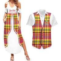 Personalized Dominica Creole Day Couples Matching Summer Maxi Dress and Hawaiian Shirt Jounen Kweyol Red Madras Proud - Wonder Print Shop