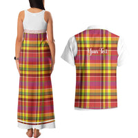 Personalized Dominica Creole Day Couples Matching Tank Maxi Dress and Hawaiian Shirt Jounen Kweyol Red Madras Proud - Wonder Print Shop