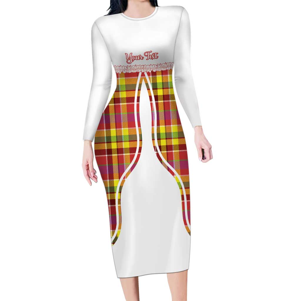 Personalized Dominica Creole Day Family Matching Long Sleeve Bodycon Dress and Hawaiian Shirt Jounen Kweyol Red Madras Proud - Wonder Print Shop