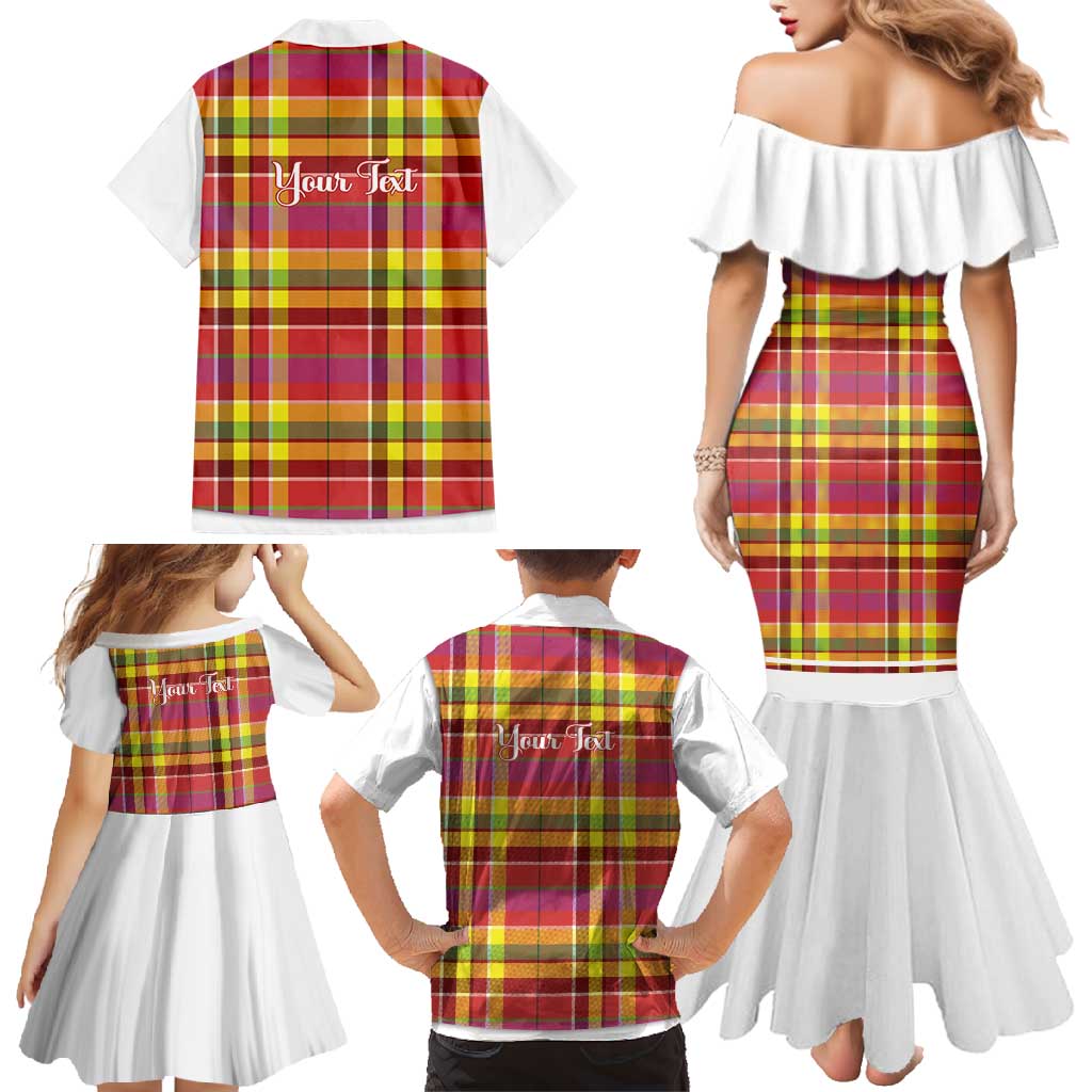 Personalized Dominica Creole Day Family Matching Mermaid Dress and Hawaiian Shirt Jounen Kweyol Red Madras Proud - Wonder Print Shop