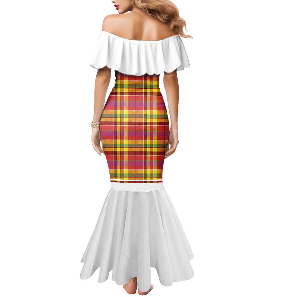 Personalized Dominica Creole Day Family Matching Mermaid Dress and Hawaiian Shirt Jounen Kweyol Red Madras Proud - Wonder Print Shop