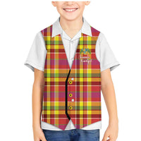 Personalized Dominica Creole Day Family Matching Mermaid Dress and Hawaiian Shirt Jounen Kweyol Red Madras Proud - Wonder Print Shop