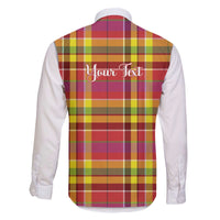 Personalized Dominica Creole Day Family Matching Off The Shoulder Long Sleeve Dress and Hawaiian Shirt Jounen Kweyol Red Madras Proud - Wonder Print Shop