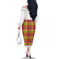 Personalized Dominica Creole Day Family Matching Off The Shoulder Long Sleeve Dress and Hawaiian Shirt Jounen Kweyol Red Madras Proud - Wonder Print Shop