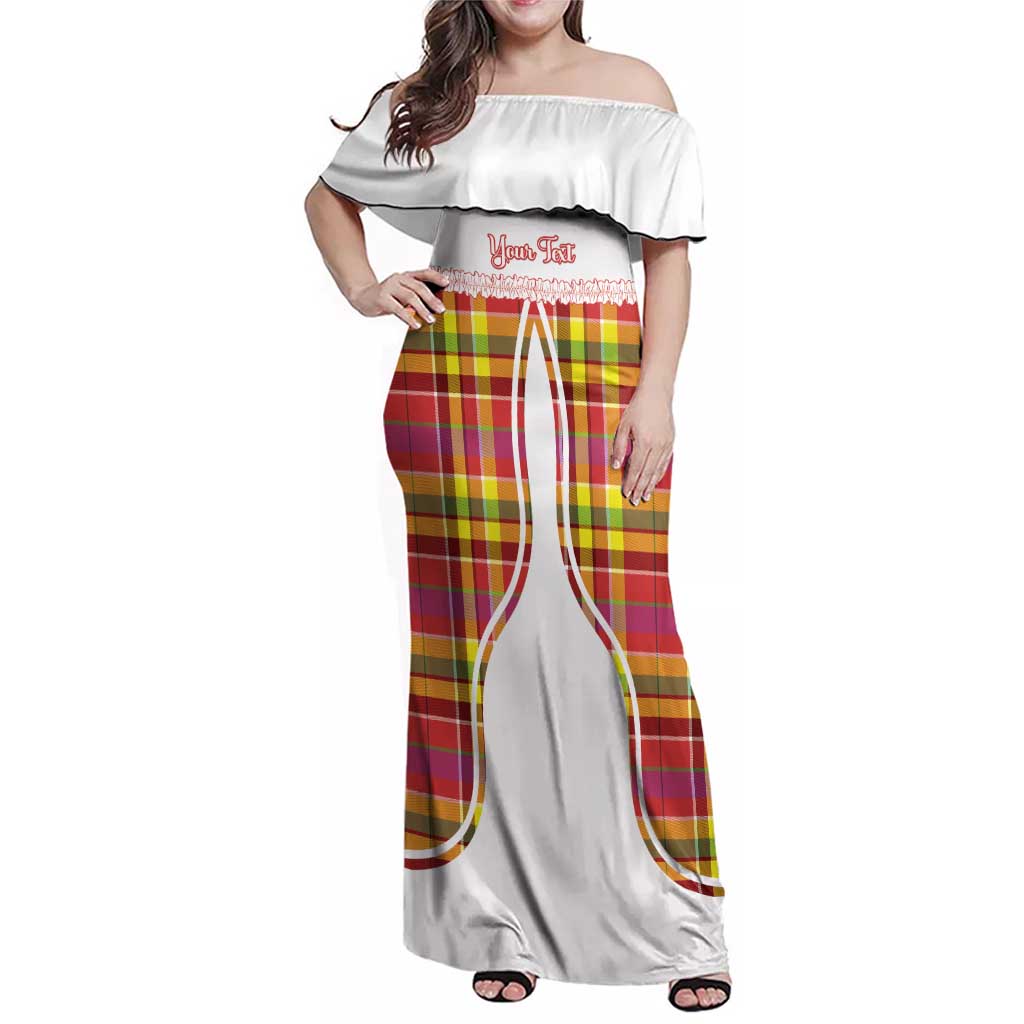 Personalized Dominica Creole Day Family Matching Off Shoulder Maxi Dress and Hawaiian Shirt Jounen Kweyol Red Madras Proud - Wonder Print Shop