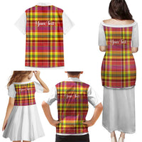 Personalized Dominica Creole Day Family Matching Puletasi and Hawaiian Shirt Jounen Kweyol Red Madras Proud - Wonder Print Shop
