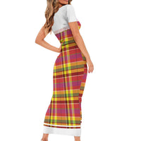 Personalized Dominica Creole Day Family Matching Short Sleeve Bodycon Dress and Hawaiian Shirt Jounen Kweyol Red Madras Proud - Wonder Print Shop