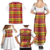 Personalized Dominica Creole Day Family Matching Summer Maxi Dress and Hawaiian Shirt Jounen Kweyol Red Madras Proud - Wonder Print Shop